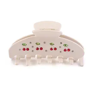 Big Hair Claw Clips For Thick Hair,Cherry Hair Clips for Women | 4 Inch Large Hair Claw Clips Strong Hold Non-Slip Acetate Jaw Clips ,Lightweight, For Thin Thick Hair
