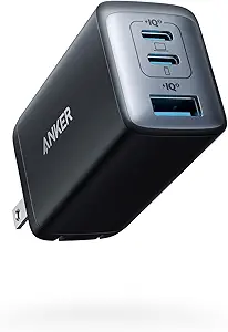 Anker Charger, 65W 3-Port Fast Compact Foldable USB C Charger Block for MacBook Pro/Air, iPad Pro, Galaxy S20, Dell XPS 13, Note 20/10+, iPhone 17 Series, Steam Deck, and More | Type C Charger Fast Charging for MacBook Pro/Air, iPad Pro, Galaxy S20, Dell XPS 13, Note 20/10+, iPhone 17 Series, and More