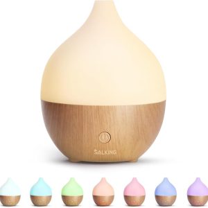 SALKING Essential Oil Diffuser, 100ml Small Aromatherapy Diffuser with Auto Shut-Off Function, Ultrasonic Diffusers for Essential Oils, Cool Mist Humidifier with Warm White Lights, for Office Home | Ultrasonic Diffusers for Essential Oils, Warm White Lights, Cool Mist Humidifier with Auto Shut-Off, for Bedroom, Office