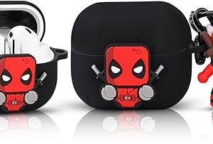 Case for Samsung Galaxy Buds 3 and for Galaxy Buds 3 Pro Earbuds with Doll and Carabiner, Silicone Charging Shockproof Protective Cover with Cartoon Skin Design for Man Woman Teen