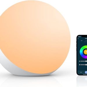 Smart Table Lamp, Dimmable Desk Lamp with App/Voice Control, LED RGB Color Changing Touch Lamp, Night Lamp for Bedroom Compatible with Alexa