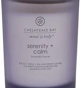 Chesapeake Bay Candle Medium Jar Scented Candle Serenity + Calm (Lavender Thyme) Home Décor Orange Gifting Idea Burn Time of 50 Hours