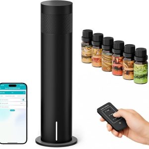 Waterless Scent Diffuser Starter Kit - Cold Air Machine with 6 Essential Oils,1500 Sq.ft Coverage for Home Large Room Office, Hotel Collection Smart Aromatherapy Diffuser, Remote Control & APP & Timer