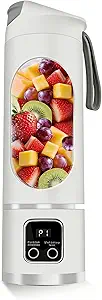 Lilogi Portable Blender, 500ML Blenders for Smoothies with LED Display | 12-Blade USB-C Rechargeable Blender, Travel Blender Cup for any kitchen, office, outdoor, travel, gym or sports