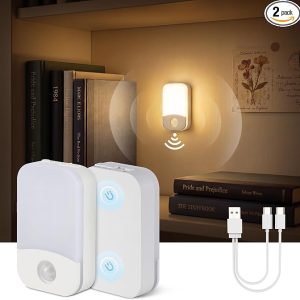 wowatt Rechargeable Night Light Motion Sensor, Magnetic Battery Night Light | 2 Packs 3000K/4500K/6500K LED Motion Sensor Nightlight for Travel, Bathroom, Stairs, Cruise, Hallway
