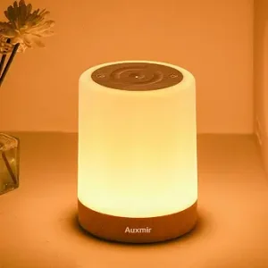 Auxmir Nursery Night Light, Rechargeable 256 RGB Lamp with Timer, Brown | 5 brightness levels, touch control, 1/2/3-hour auto-off, built-in hanging hook for breastfeeding, diaper changes and travel