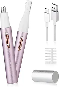 Yunmiss 2026 Rechargeable Nose and Ear Hair Trimmer for Women Men – Painless Facial and Eyebrow Hair Remover, Dual-Edge Blades, IPX7 Waterproof, Compact and Portable Electric Clipper