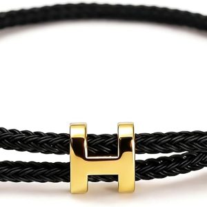 Steel Bracelet Link, Adjustable H-shape Wire Rope Bracelet, Lucky Jewelry with Titanium Buckle for Birthday, Valentine's, Graduation, Fashion Gift for Women, Men, Lovers, Friends