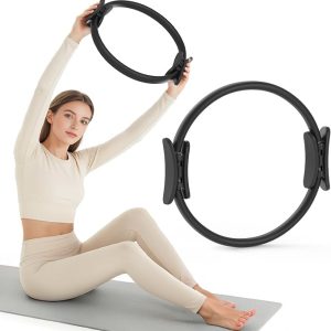 JKSHMYT Pilates Ring Fitness Circle for Women, Pilates Equipment – 14.5" Home Magic Exercise Workout, Better me Pilates Essentials Starter Set for Beginners Toning Inner Thighs, Arms and Core