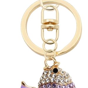 Elechobby Lucky Koi Fish Keychain,Creative Money Attracting Key Ring for Women (Red,Yellow,Purple,Blue,Multicolor)