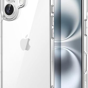JETech Case for iPhone 16, Anti-Yellowing, Clear | Shockproof Protection, Scratch Resistant Hard PC Back, Durable Transparent TPU Bumper