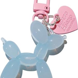 LAEKOU Jelly Balloon Dog Keychain for Women, Cute Bag Charms Key Chain | Keychains Purse Charms Accessories for Car Backpack Handbag, Cute Key Chain Chains for Girls Womens