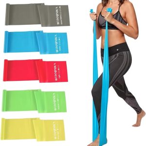 Resistance Bands for Working Out, Physical Therapy, Exercise, Pilates, Yoga | Latex-Free Stretch Bands for Women or Men, Elastic Exercise Bands Set for Stretching, fitness, Rehab, Workout, Gym and Home