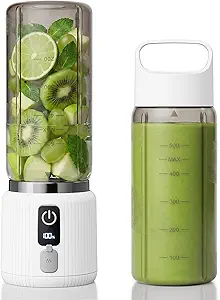 COKUNST Portable Blender, Smoothie Blender with LED Display, 17 oz, White | 8 Blades, LED Display, USB-C Charging, Blender for Smoothie, Shake and Protein, Cordless, Perfect for Home, Travel, Office