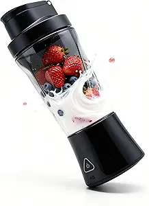TorqueHome 3-in-1 Portable Blender Cup - 24oz Cordless Personal Blender, USB-C Rechargeable, Self-Cleaning, Leakproof Tumbler with Lid, for Making Smoothies Shakes Protein Drinks, BPA Free (black)