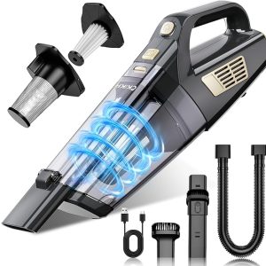 CKIKH Handheld Vacuum Cordless, 15000PA Hand Held Car Vacuum Cleaner | Strong Suction, Portable, Multi-Nozzles & Washable Filter, Lightweight Rechargeable, For Home, Car, Office, Pets