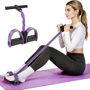 6-Tubes Tension Rope, Multifunction Elastic Yoga Pedal Puller Resistance Band, Natural Latex Tension Rope Fitness Equipment, for Abdomen, Waist, Arm, Leg Stretching Slimming Training