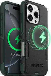 OtterBox iPhone 16 Pro – Commuter Series Slim MagSafe Case - Forest Night | 3X Military Drop Protection - Dual-Layer Design - Pocket-Friendly - Raised Edges - Port Covers