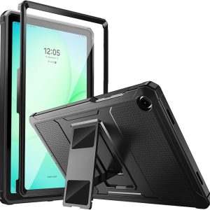 MoKo Shockproof Case Fit Samsung Galaxy Tab A11+ Plus/ A9+ 11 Inch, Black | Full Body Rugged Stand Back Cover with Built-in Screen Protector for Galaxy Tab A11+/ A9 Plus Tablet