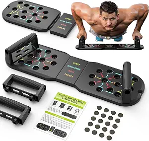 JLoibao Push Up Board, Portable Pushup Board for Men, Foldable Push Up Bar | 20 in 1 Exercise Push up Handles for Floor, Workout Home Gym Equipment, Strength Training Equipment for Men