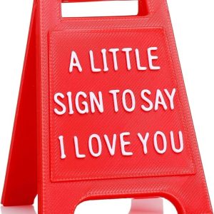 Romantic Mini Desk Sign with “I Love You” Message – Valentine’s Day & Romantic Anniversaries Gift for Her or Him – Cute Freestanding Love Keepsake - Premium Plastic Solid Freestanding Desk Sign