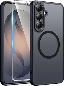 FNTCASE for Samsung Galaxy S26 Case, Fit for Magsafe, with Screen Protector | Full Camera Protection, Translucent Matte, 14FT Military Grade Drop Proof, Shockproof Protective Phone Cover, Black