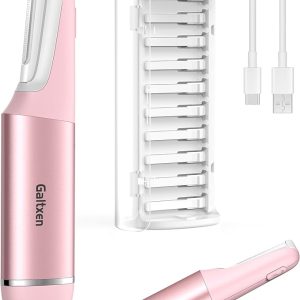 Dermaplane Razor for Women Face Sonic Edge Peach Fuzz Hair Removal | Facial Hair Removal for Women & Exfoliation & Eyebrow Razor Trimmer, Detachable Blade, LED Light, 3 Speeds&10 Refill Blades