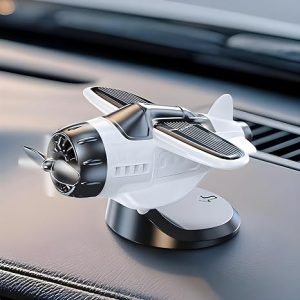 JIAYOSEE A Solar-Powered Car Ornament(White) | Light-activated spinning Rotates as car moves