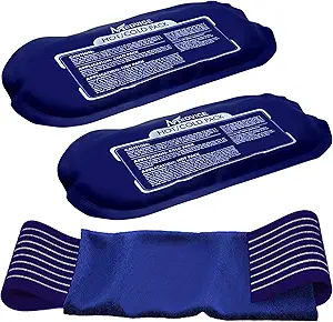 Reusable Hot and Cold Ice Packs for Injuries (3-Piece Set), Joint Pain | Gel Ice Packs - Muscle Soreness and Body Inflammation Support - Adjustable & Flexible for Knees, Back, Shoulders, Arms & Legs